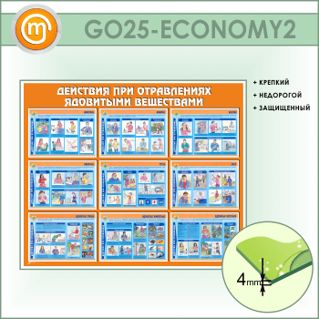 Стенд «Действия при отравлении ядовитыми веществами» (GO-25-ECONOMY2)